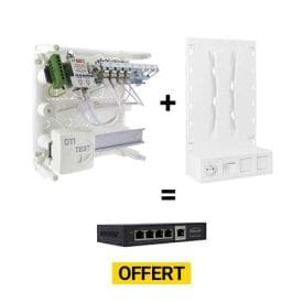 Pack coffret de communication grade 2 4RJ45 + zone attenante + Switch Ethernet 5 ports, 4 ports 1 Gb PoE 65W OFFERT