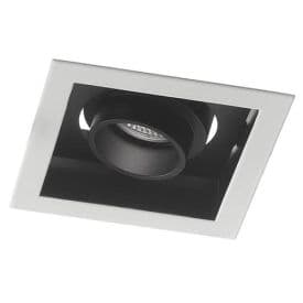 INTEC Spot encastrable LED Apollo simple 230V 10W 1000lm 3000K 12x12x7,7cm noir et blanc - INC-APOLLO-1X10C