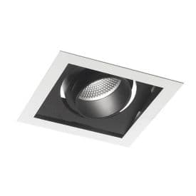 INTEC Spot encastrable LED Apollo simple 230V 30W 2900lm 4000K 18,8x18,8x12cm noir et blanc - INC-APOLLO-1X30M