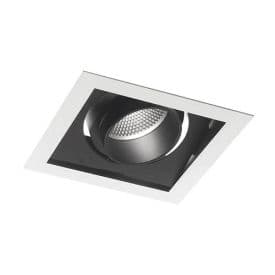 INTEC Spot encastrable LED Apollo simple 230V 45W 4500lm 4000K 18,8x18,8x12cm noir et blanc - INC-APOLLO-1X45M