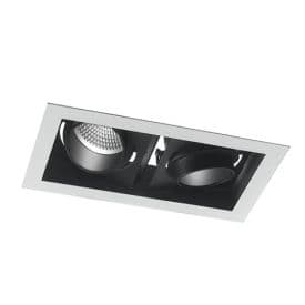 INTEC Spot encastrable LED Apollo double 230V 10W 2000lm 3000K 21,3x12x7,7cm noir et blanc - INC-APOLLO-2X10C