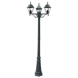 INTEC Lampadaire d'éclairage extérieur E27 Roma 230V 190x70x70cm noir - LANT-ROMA-P3