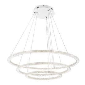 LUCE DESIGN Suspension LED Bryant 230V 87W 11900lm 4000K Ø40x150cm blanc - LED-BRYANT-S3