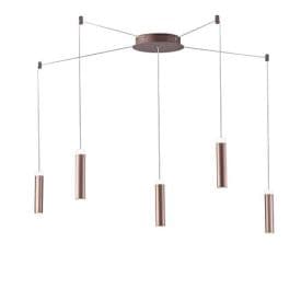 LUCE DESIGN Plafonnier LED Candle quintuple 230V 35W 3600lm 4000K 400x20x4cm bronze - LED-CANDLE-PL5