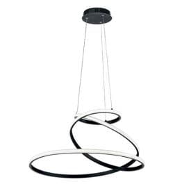 LUCE DESIGN Suspension LED Coaster 230V 60W 8000lm CCT Ø60x150cm noir - LED-COASTER-S-NER