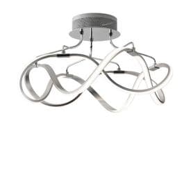 LUCE DESIGN Plafonnier LED Flight 230V 28,8W 2590lm 4000K Ø55x55cm nickel - LED-FLIGHT-PL55