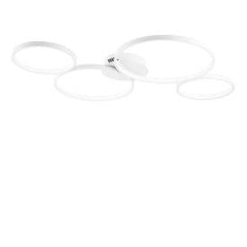 LUCE DESIGN Plafonnier LED Fredy quadruple 230V 60W 8000lm CCT 6,1x95x61cm blanc - LED-FREDY-PL4