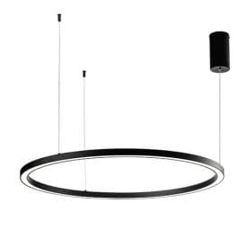 LUCE DESIGN Suspension LED Hoop 230V 60W 9000lm CCT Ø120x150cm noir - LED-HOOP-S120-NER