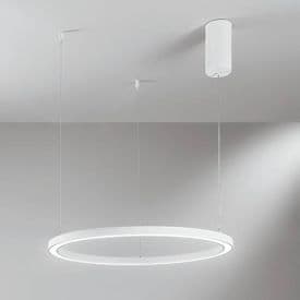 LUCE DESIGN Suspension LED Hoop 230V 30W 4500lm CCT Ø60x150cm blanc - LED-HOOP-S60-BCO