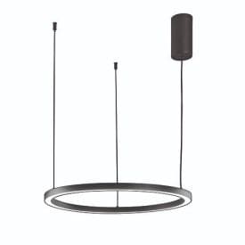 LUCE DESIGN Suspension LED Hoop 230V 30W 4500lm CCT Ø60x150cm noir - LED-HOOP-S60-NER