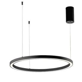 LUCE DESIGN Suspension LED Hoop 230V 40W 6000lm CCT Ø80x150cm noir - LED-HOOP-S80-NER