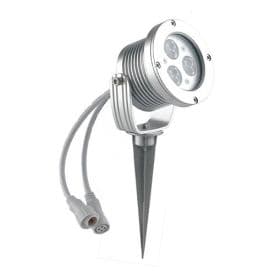 INTEC Spot LED sur piquet Iride 230V 1W dimmable RGB Ø9,9x13,8cm argent - LED-IRIDE-9P