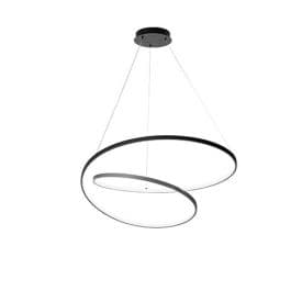 LUCE DESIGN Suspension LED Lieve 230V 60W 8000lm CCT Ø80x150cm noir - LED-LIEVE-S80-NER