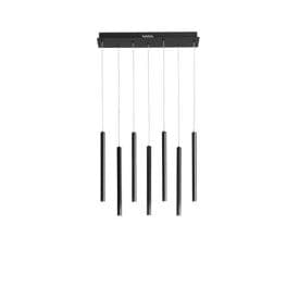 LUCE DESIGN Suspension LED Pype 230V 35W 3290lm CCT Ø2,5x200cm noir - LED-PYPE-SQ7-NER