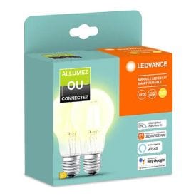 Lot de 2 ampoules LED connectées SMART+ Bluetooth LEDVANCE E27 60W 806lm 2700°K