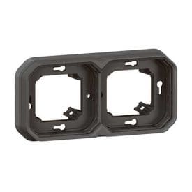 LEGRAND Plexo Support plaque encastré 2 postes à composer étanche anthracite IP55 - 069607L