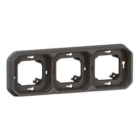 LEGRAND Plexo Support plaque encastré 3 postes à composer étanche anthracite IP55 - 069608L