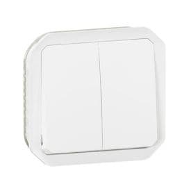 LEGRAND Plexo Interrupteur double va et vient ou bouton poussoir à composer étanche blanc IP55 - 069625L