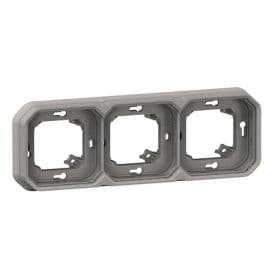 LEGRAND Plexo Support plaque encastré 3 postes à composer étanche gris IP55 - 069687L