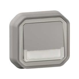 LEGRAND Plexo Bouton poussoir porte étiquette encastré complet étanche gris IP55 - 069824L