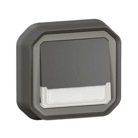 LEGRAND Plexo Bouton poussoir porte étiquette encastré complet étanche anthracite IP55 - 069854L