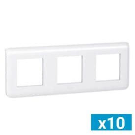 LEGRAND Mosaic Lot de 10 Plaques triples horizontales Blanc - 078806