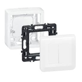 LEGRAND Mosaic Interrupteur double va et vient + poussoir en saillie complet blanc