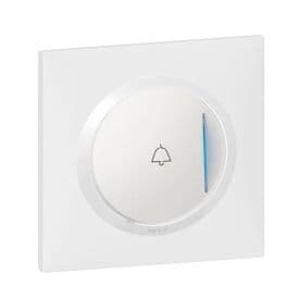 Bouton poussoir lumineux et marquage sonnette LEGRAND Dooxie complet blanc