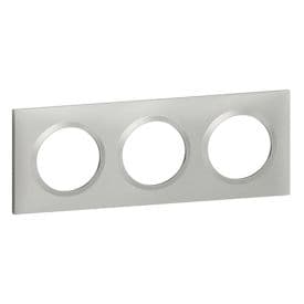 LEGRAND Dooxie Plaque triple aluminium - 600853