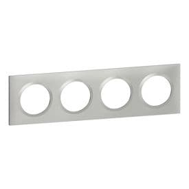 LEGRAND Dooxie Plaque quadruple aluminium - 600854