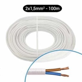 Câble électrique blanc Miguelez 2x1.5mm couronne de 100m