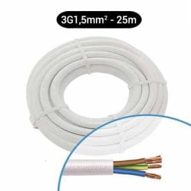 Câble électrique blanc Miguelez 3G1.5mm couronne de 25m