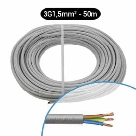 Câble électrique souple gris 3G1.5mm² Miguelez couronne de 50m