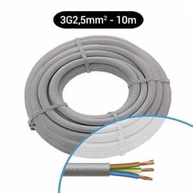 Câble électrique souple gris Miguelez H05VVF 3G2,5mm² - couronne de 10m