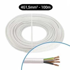 Câble électrique souple H05VVF 4G1.5mm² blanc MIGUELEZ - couronne de 100m