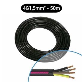 Câble électrique R02V 4G1.5² N/M/G/VJ - Couronne de 50m