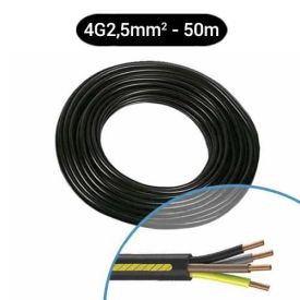 Câble électrique R02V 4G2.5² N/M/G/VJ - Couronne de 50m