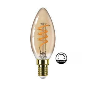 PHILIPS Ampoule LED filament dimmable E14 230V 2,5W(=15W) 136lm 1800K LEDcandle flamme ambrée - 316034