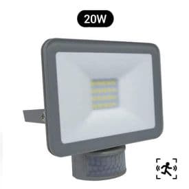 ARLUX Projecteur extérieur LED extra plat à détection 230V 20W 1800lm 4000K gris - 200543