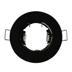 Support de spot encastré fixe rond 80mm noir