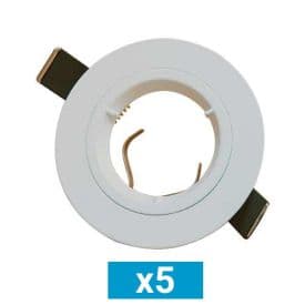 Lot de 5 spots LED encastrables 85mm GU10 230V 5x5W 380lm 2700K blanc