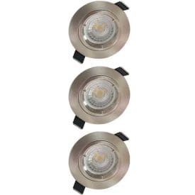 Lot de 3 spots LED encastrables 85mm GU10 230V 3x5W 380lm 2700K alu brossé