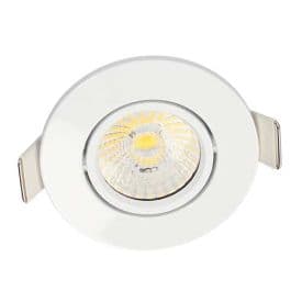 Spot LED BBC encastrable orientable 6W 87mm blanc/noir/acier