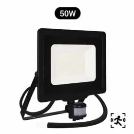 Projecteur extérieur LED extra plat précâblé à détection 230V 50W 4250lm 4000K noir