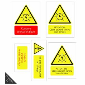 Etiquette de signalisation photovoltaïque - Partie DC