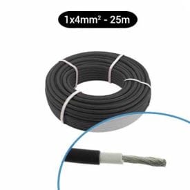 Câble solaire 4mm² noir - Couronne de 25m