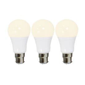 Lot de 3 ampoules LED B22 230V 10W(=80W) 850lm 3000K standard