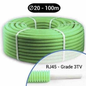 Gaine électrique ICTA préfilée Grade 3 SAT 2200MHZ F/FTP D20 PROFIFLEX - Couronne de 100m