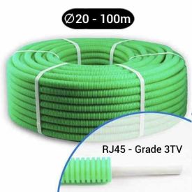 Gaine préfilée F/FTP GRADE  3 + SAT 2200MHz D20 - Couronne de 100m