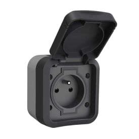 Prise de courant 2P+T QUARX Aquapro étanche complet gris IP55 - 9675Q